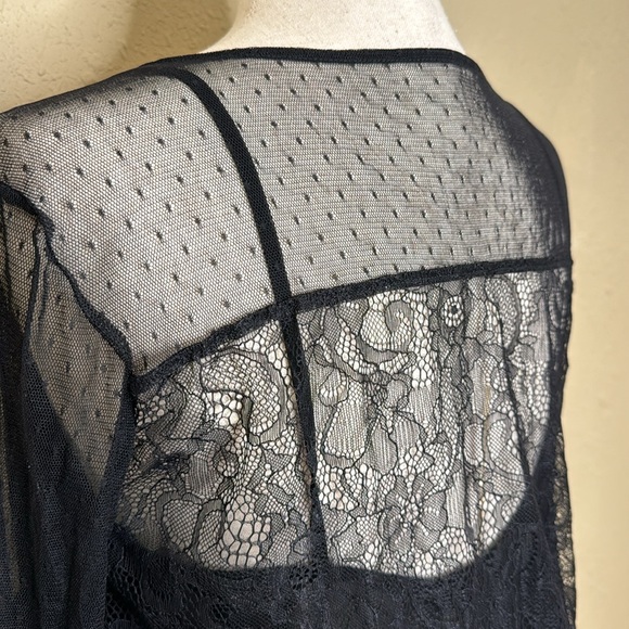 Express Lace V Neck Faux Wrap Blouse - Picture 10 of 10